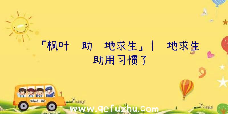 「枫叶辅助绝地求生」|绝地求生辅助用习惯了